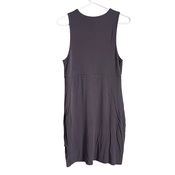 Athleta La Palma Dress Grey Mauve Sleeveless Cross Front Skirt Mini Womens Small - Picture 10 of 10